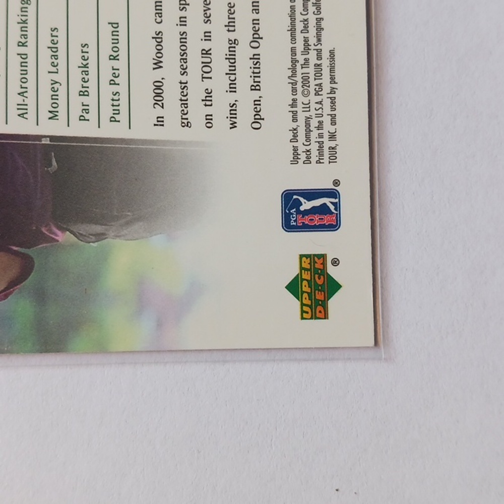 Tiger Woods Upper Deck Rookie Card #1 Gem 💎 Mint Condition 👌 2001 PGA Golf - Picture 7 of 10